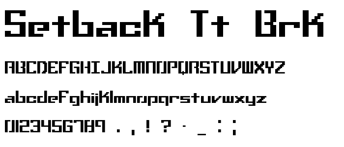 Setback TT BRK font